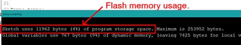 Check memory FLASH/ PROGMEM .